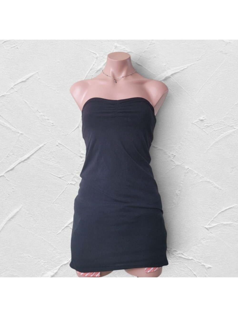 H&M Classic Black Strapless Tube Top Bodycon Mini Summer Dress (8)